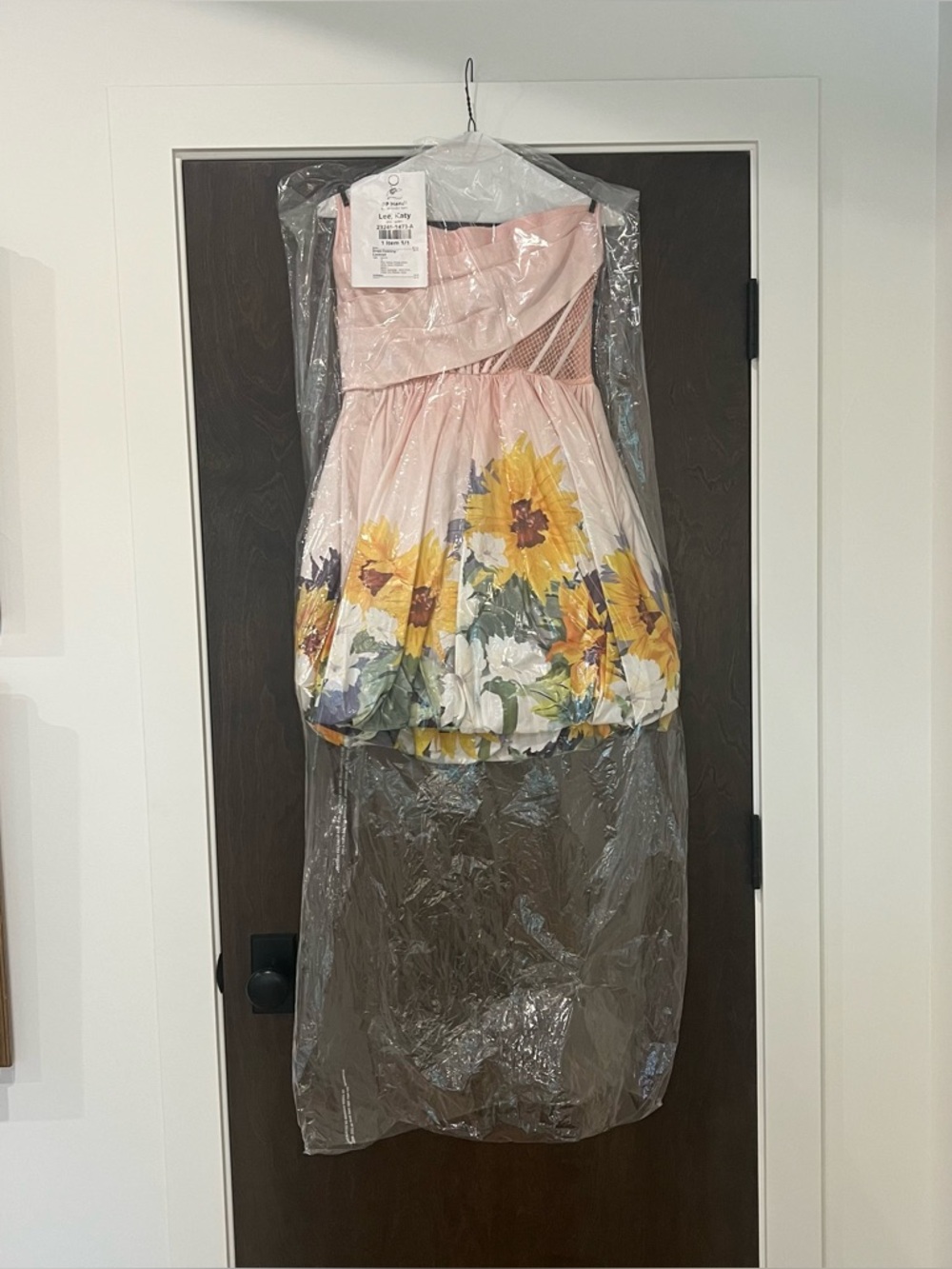 Katy Bustier Mini Dress Sunflower Print in Pink by Leo Lin - Picture 5 of 5